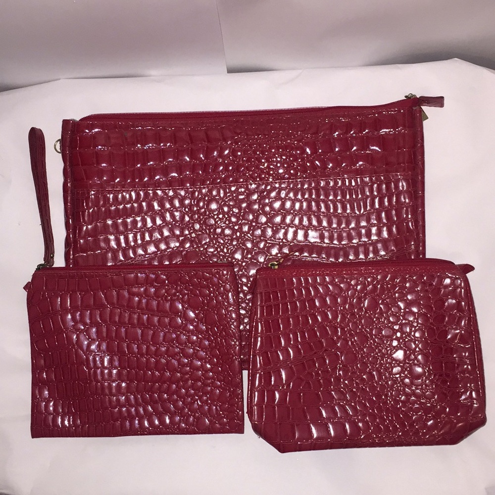 Vinyl Laptop, makeup and clutch, set of 3